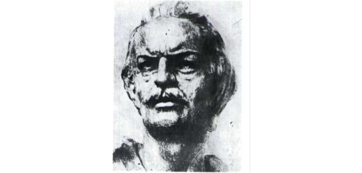 Εμμανουήλ Παπάς. Σχέδιο του γλύπτη Κ. Παλαιολόγου. Εθνικό και Ιστορικό Μουσείο, Αθήνα