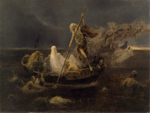 Ο Χάρων και η βάρκα του [Jose G. Benlliure], οδηγεί ψυχές προς τον Τάρταρο και τον Άδη.