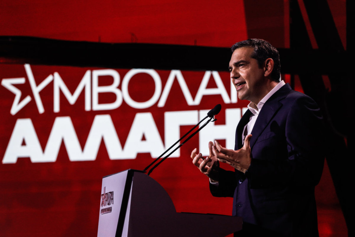 Παρουσίαση σε ειδική εκδήλωση από τον πρόεδρο του ΣΥΡΙΖΑ Προοδευτική Συμμαχία Αλέξη Τσίπρα, του προγράμματος διακυβέρνησης του κόμματος για την επόμενη τετραετία ενόψει των εκλογών, Τετάρτη 3 Μαΐου 2023.
(ΓΙΩΡΓΟΣ ΚΟΝΤΑΡΙΝΗΣ/EUROKINISSI)