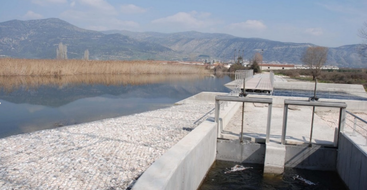 Η πεζογέφυρα και τα θυροφράγματα (φωτ.2009)