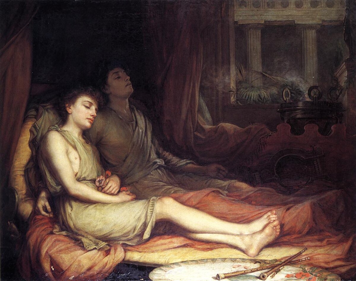 Waterhouse: Sleep and his half-brother death [1874]