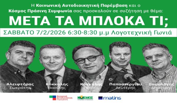 «Μετά τα μπλόκα τι;»: Εκδήλωση στη Λάρισα για το αγροτικό ζήτημα