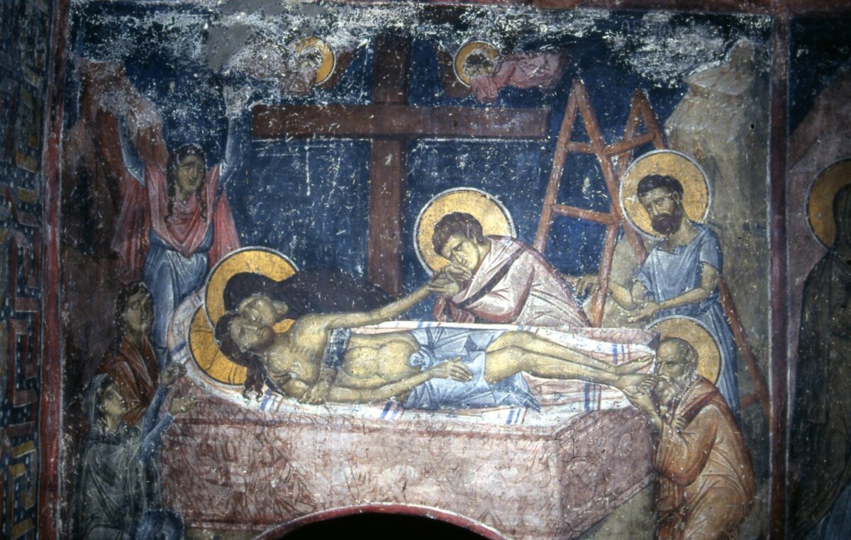 Ο Θρήνος, Μονή Ολυμπιώτισσας, 14ος αι.