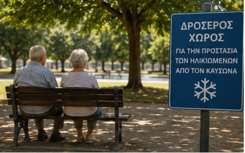 Σε αυτό το παγκάκι κάθονται δύο άνθρωποι που πέρασαν μια ζωή δουλεύοντας, μεγαλώνοντας παιδιά και χτίζοντας το αύριο. Το λιγότερο που τους οφείλουμε είναι λίγη δροσιά, λίγη προστασία και πολύ σεβασμό