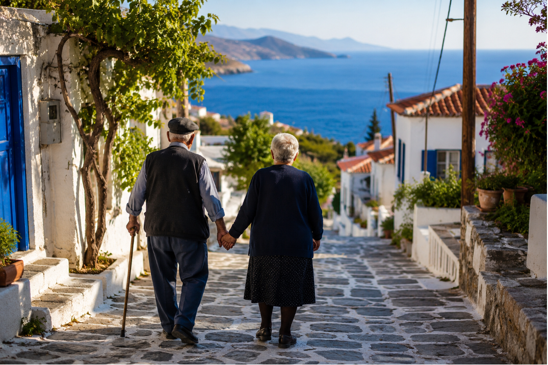 Στην Ικαρία, η μακροζωία δεν είναι απλώς πολλά χρόνια ζωής. Είναι πολλά χρόνια αγάπης, συντροφικότητας και αξιοπρέπειας